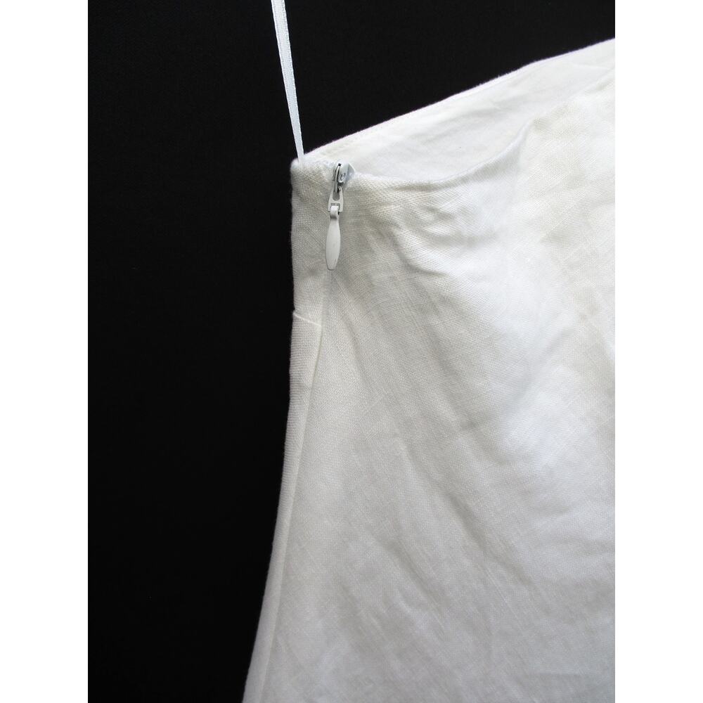 Nwt ZARA 100% Linen One-Shoulder Asymmetrical Off White Lined Midi Dress Sz M - Picture 9 of 10